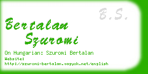 bertalan szuromi business card